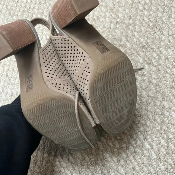Franco sarto lace up  peep toe heels brown size 8 tan - Picture 14 of 15